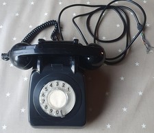 Vintage Rotary Dial Phone / Black / Unconverted 