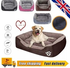 SMALL BROWN Dog Bed Soft Washable Fleece Puppy Cushion Warm Pet Basket Large Dog