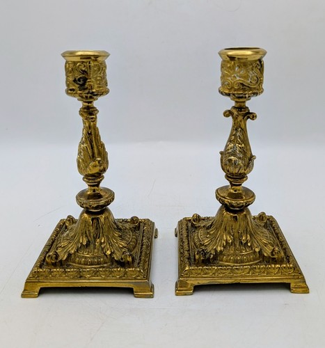 Antique pair gilded brass - antique,