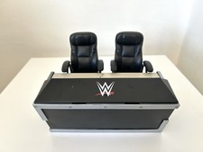 WWE Commentator Table With Chairs Breakable Announce Desk For Wrestling Figures