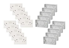 10x 2 Gang Socket Switched