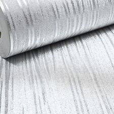 Plain Silver Stripe Wallpaper