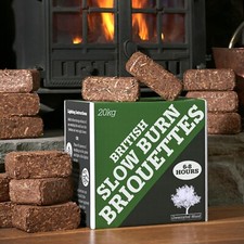 Premium Slow Burn Night Briquettes  6-8 hours  20KG (20 Briquettes)
