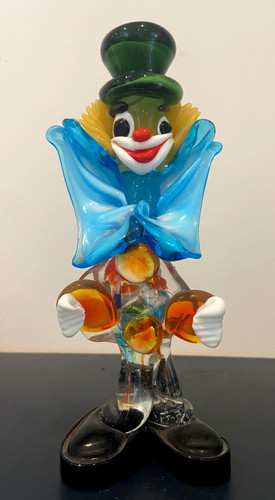 Glass clown vintage coloured - clown,