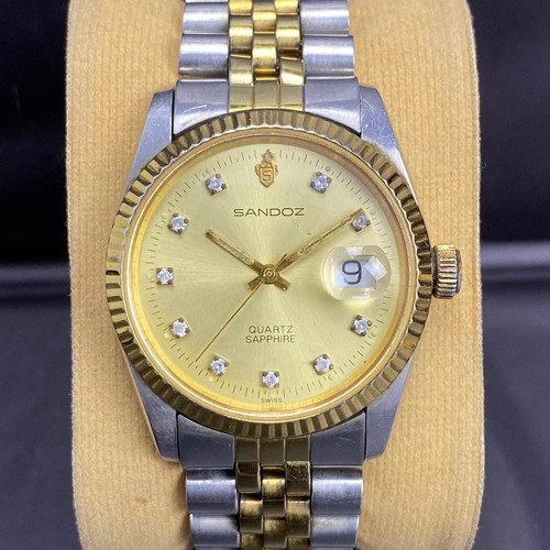 Rare sandoz quartz gold dial - sandoz,