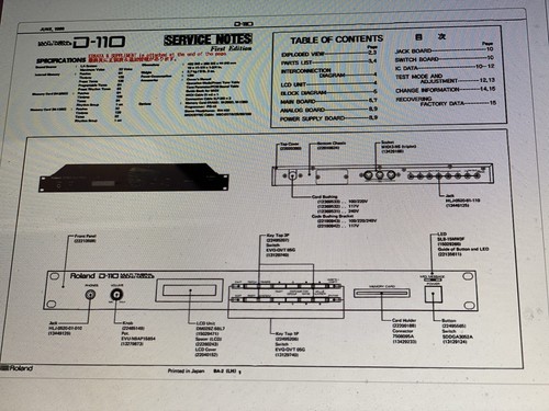 Roland 110 service manual - service,