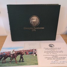 Champion Racehorses 1974 no 46 of 2000 with silver medallion