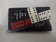 Vintage Double Six Dominoes in Original Box with Instructions, Complete Set