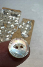 Antique Mother of Pearl Shirt- Dress Buttons, Exquisitely Carved, Fish Eye, Mint