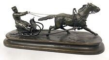 Antique Russian Bronze Of A Cossack With Horse Sled Vassili Yacovlevitch Grachev