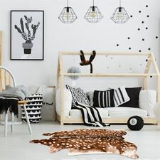 Faux Deer Print Area Rug Hide Animal Fur Skin Carpets Non-slip Floor Mat 41×35in