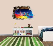 3D Smashed Wall Mural Mario