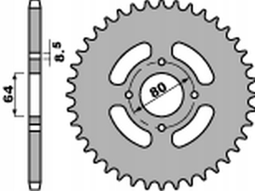 Pbr rear sprocket 838 f - rear,