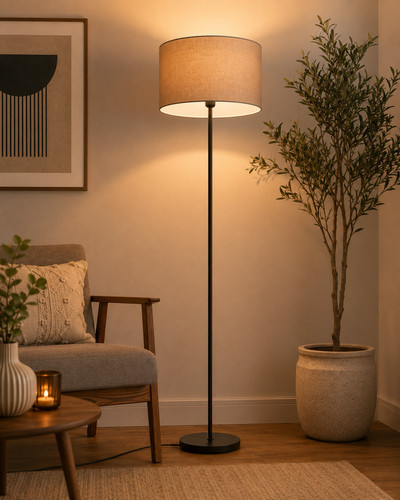 Black floor lamp - lamp, only