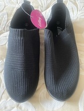 Ladies Black Slip-On Trainers Size 6 New with Tags Very Comfy Casual Shoes