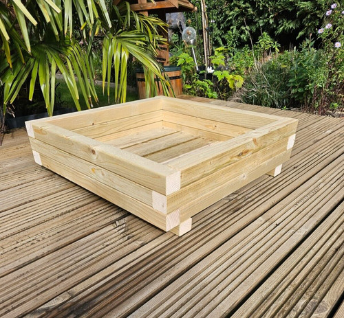 Square wooden planter - wooden,