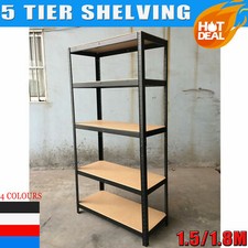 Shelving Unit 5 Tier Metal Storage Shelves Racking Garage Warehouse Utility Room