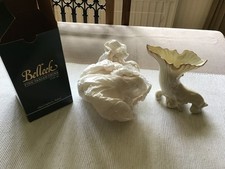 LOVELY BELLEEK FERMANAGH VASE WITH BLUE LABEL