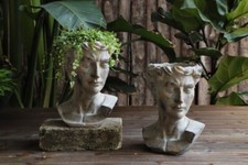 Large concrete flower pot face - concrete,