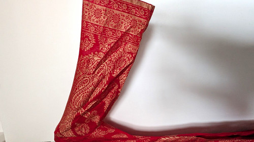 Women red gold salwar - &,