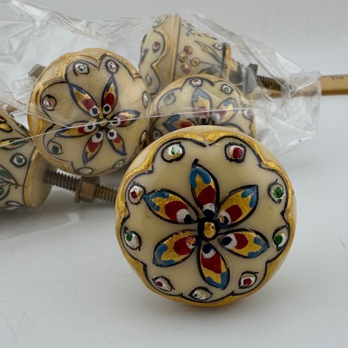 Cream floral hand painted - cream,