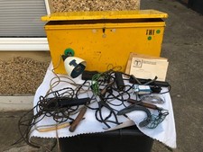 Vintage 80's BT issued Metal tool box (lock broke) plus some BT contents
