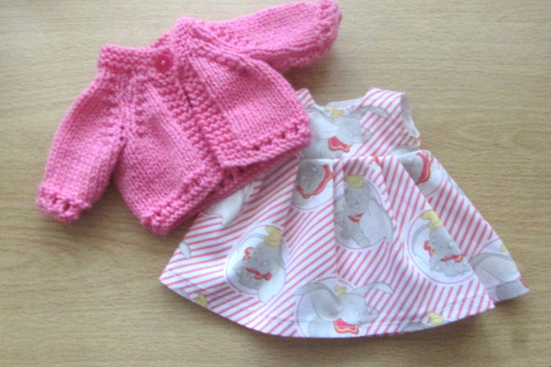 Dolls white pink - 11"-12", white/pink
