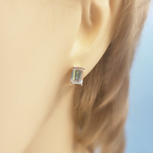 Silver topaz studs natural - silver,