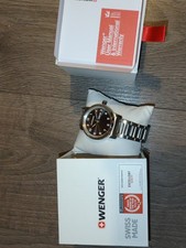 Mens Wenger 01.0441.145 Field military watch Black Dial Stainless Steel Bracelet