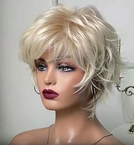 Short blonde pixie cut wigs - blonde,