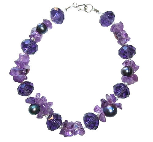Real pearls amethyst gems