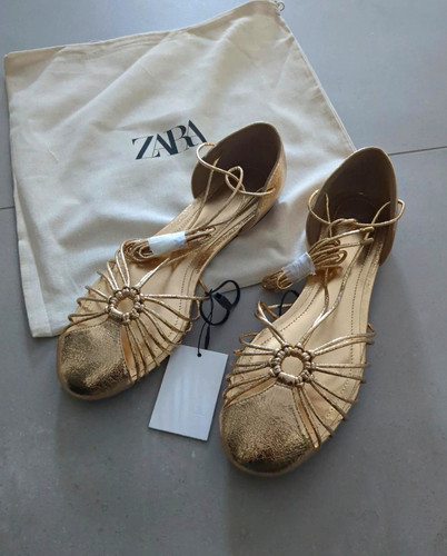 Zara women gold strappy - gold,