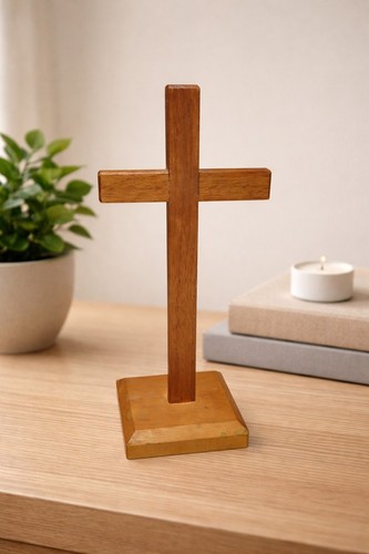 Vintage wooden standing - wooden, cross