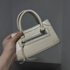Cream Croc Effect Mini Tote