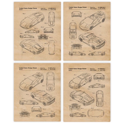 Classic huracan car prints - prints,, 4