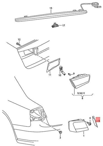 Oem tail light rear - rear, trim