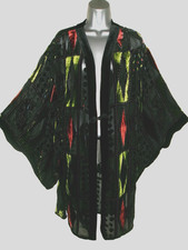 JOSEPH RIBKOFF TRENDS BLACK KNEE LENGTH KIMONO COVER UP SIZE 12