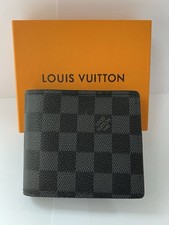 Louis Vuitton Black Monogram Leather Coin Card Holder Wallet Lv