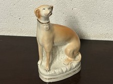 Antique Staffordshire Greyhound Pottery Figurine, Rare Fireside Dog