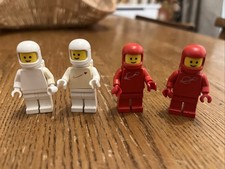 Vintage Lego Space Mini Figures 1980s - Red And White