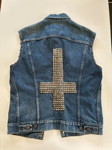 Custom denim vest metal stud - custom,