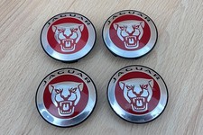 *GENUINE JAGUAR* WHEEL BADGE SET RED - Jaguar XF XE F-TYPE XJ XK X-Type #8552
