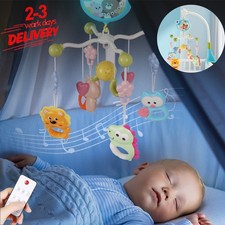 Baby Musical Crib Bed Bell Cot