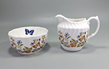 Aynsley Bone China Cottage Garden Cream Jug and Sugar Bowl Tea Time Traditional