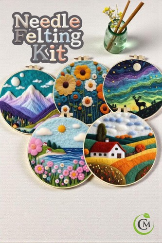 Wool felting painting - kit, –