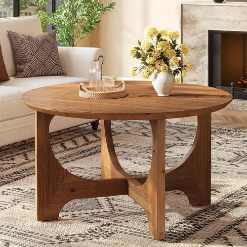 Solid wood round - coffee, table