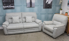 PARKER KNOLL HAMPTON STANDARD L2 SEATER SOFA & ELECTRIC CHAIR IN DUCK EGG FABRIC