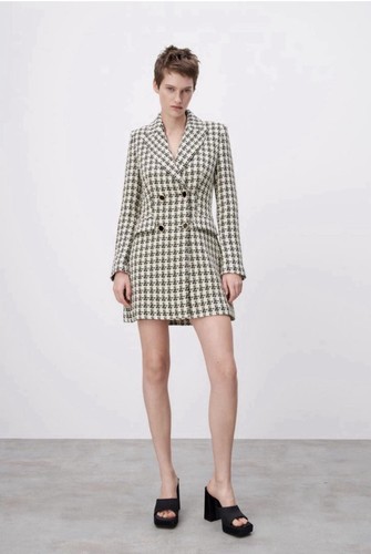 Zara tweed houndstooth size - tweed, 12