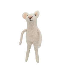 White Wool Felt Mouse 12cm