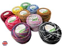 10 x Multi Rainbow Anchor Pearl Cotton Embroidery Crochet Thread balls size 10g